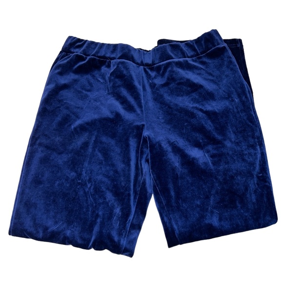 Lauren Ralph Lauren Royal Blue Velvet Joggers Sweat Pants loungewear XL - Picture 1 of 2